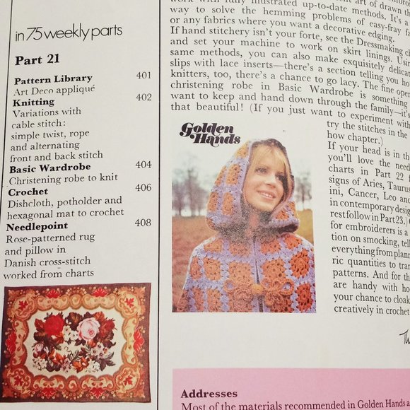 Golden Hands Magazine Knitting dressmaking Needlecraft Part 21 Vol 2 Guide 70s - Picture 3 of 12